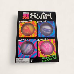 NeeDoh Teenie Swirl 4-pack, Nee Doh Mini Squishy Stress Balls, Set Of 4